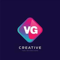 vg initiale logo avec coloré modèle vecteur. vecteur