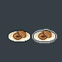 dorayaki Japonais nourriture dans pixel art style vecteur