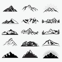 modèles de conception de logo vectoriel montagnes