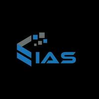 création de logo de lettre ias sur fond noir. concept de logo de lettre initiales créatives ias. conception de lettre ias. vecteur