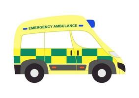 urgence ambulance Britanique voiture dans dessin animé style. isolé vecteur médical véhicule dans uni Royaume