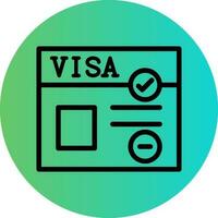 conception d'icône de vecteur de visa
