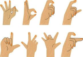 vecteur ensemble de Humain mains avec différent gestes. plat style illustration.