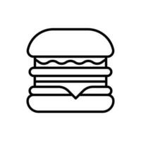 Burger icône vecteur. vite nourriture illustration signe. Hamburger symbole. cheeseburger logo. vecteur