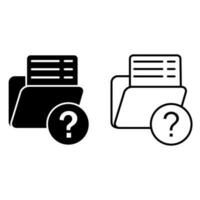 FAQ dossier icône vecteur ensemble. information illustration signe collection. Les données symbole. demander logo.