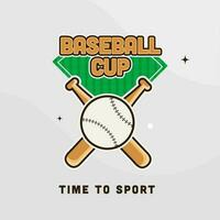 temps à sport, base-ball tasse affiche conception pour publicité. vecteur