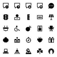 icônes de glyphe pour l'interface utilisateur. vecteur