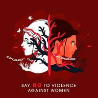 dire non à la violence contre femmes concept basé affiche conception pour conscience. vecteur