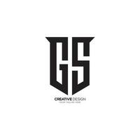 lettre g s avec classique bouclier Sécurité affaires monogramme technologie logo conception vecteur