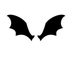 foncé aile silhouette mal diable dans le ombres effrayant chauve souris ailes sur Halloween nuit. vecteur