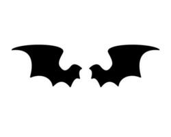 foncé aile silhouette mal diable dans le ombres effrayant chauve souris ailes sur Halloween nuit. vecteur