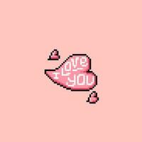 l'amour signe avec je l'amour vous texte dans pixel art style vecteur