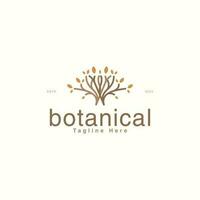 Créatif botanique la nature feuille icône logo conception vecteur illustration. luxe botanique ornement logo vecteur conception modèle avec contour, moderne et élégant modes