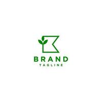 plante branche formant lettre k logo conception. initiale lettre k et feuille icône logo conception. vecteur