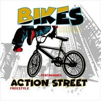 vélos action rue illustration vecteur conception