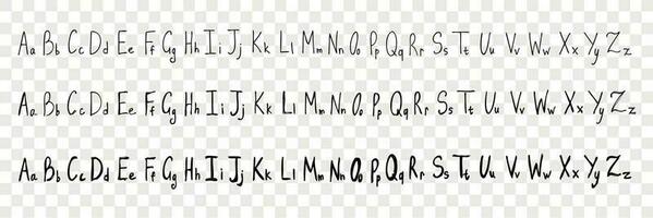 main tiré Latin des lettres, alphabet ensemble collection vecteur