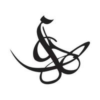 F et h calligraphie logo ouvrages d'art concept abstrait conception des lettres vecteur