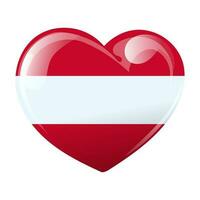 drapeau de L'Autriche dans le forme de une cœur. cœur avec drapeau de L'Autriche. 3d illustration, vecteur