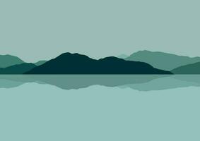 magnifique Lac et montagnes vecteur illustration conception