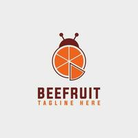 abeille fruit logo conception, abeille et fruit logo modèle inspiration vecteur