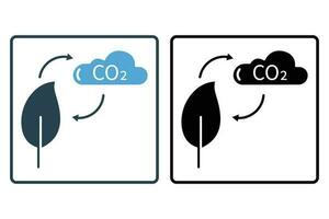 réduire CO2 émissions. icône en relation à global échauffement, Arrêtez climat changement, co2. solide icône style. Facile vecteur conception modifiable