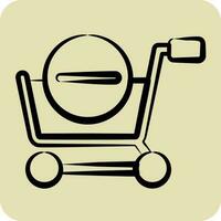 icône supprimer du panier. lié au symbole de la boutique en ligne. style de glyphe. simple illustration. magasin vecteur