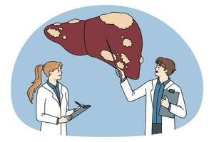 médecins examiner malade patient foie vecteur