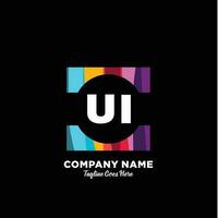 ui initiale logo avec coloré modèle vecteur. vecteur