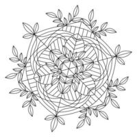 livre de coloriage pour adultes sous la forme d'un mandala rond vecteur