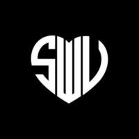 swv Créatif l'amour forme monogramme lettre logo. swv unique moderne plat abstrait vecteur lettre logo conception.