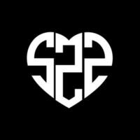 szz Créatif l'amour forme monogramme lettre logo. szz unique moderne plat abstrait vecteur lettre logo conception.