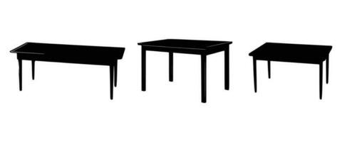 agréable table silhouettes vecteur conception. noir illustration. noir tableau.