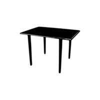 agréable table silhouettes vecteur conception. noir illustration. noir tableau.