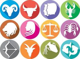 signes de l'horoscope du zodiaque dans le style d'icône plate