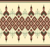 ethnique populaire géométrique sans couture modèle dans doux rouge et vert dans vecteur illustration conception pour tissu, tapis, tapis, foulard, emballage papier, tuile et plus