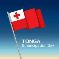 Tonga émancipation journée typographie affiche. vecteur modèle pour bannière, carte postale, prospectus conception