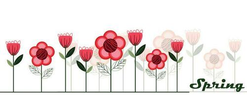 bannière blanche horizontale ou toile de fond florale décorée vecteur