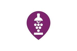 du vin bouteille logo conception vecteur violet