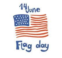 nationale drapeau journée dans uni États. vacances célèbre annuel juin 14 dans Etats-Unis. vecteur
