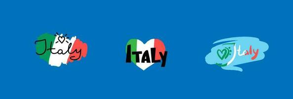 le nationale drapeau de le Italie et le une inscription je l'amour Italie. vecteur illustration