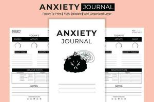 anxiété journal kdp intérieur vecteur