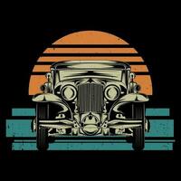 classique voiture ancien T-shirt conception vecteur illustration