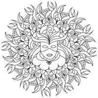 mardi gras mandala coloration page pour vacances la créativité, mascarade à motifs complexe masque vecteur