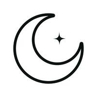 lune et étoile icône isolé sur blanc Contexte vecteur