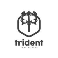 trident logo, élégant Facile minimaliste conception, Zeus Dieu arme vecteur, templete illustration symbole icône vecteur