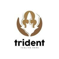 trident logo, élégant Facile minimaliste conception, Zeus Dieu arme vecteur, templete illustration symbole icône vecteur