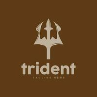 trident logo, élégant Facile minimaliste conception, Zeus Dieu arme vecteur, templete illustration symbole icône vecteur