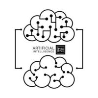 artificiel intelligence cerveau avec puce électronique icône. vecteur