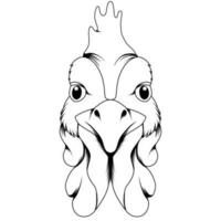 illustration vectorielle tête de coq vecteur