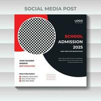 modèle de conception de publication sur les médias sociaux pour l'admission à l'école vecteur